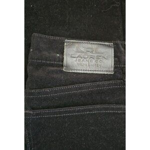 Lauren Ralph Lauren chic Black Corduroy Pants Classic Straight Leg Cotton Blend